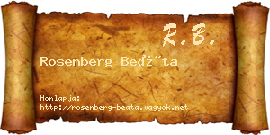 Rosenberg Beáta névjegykártya